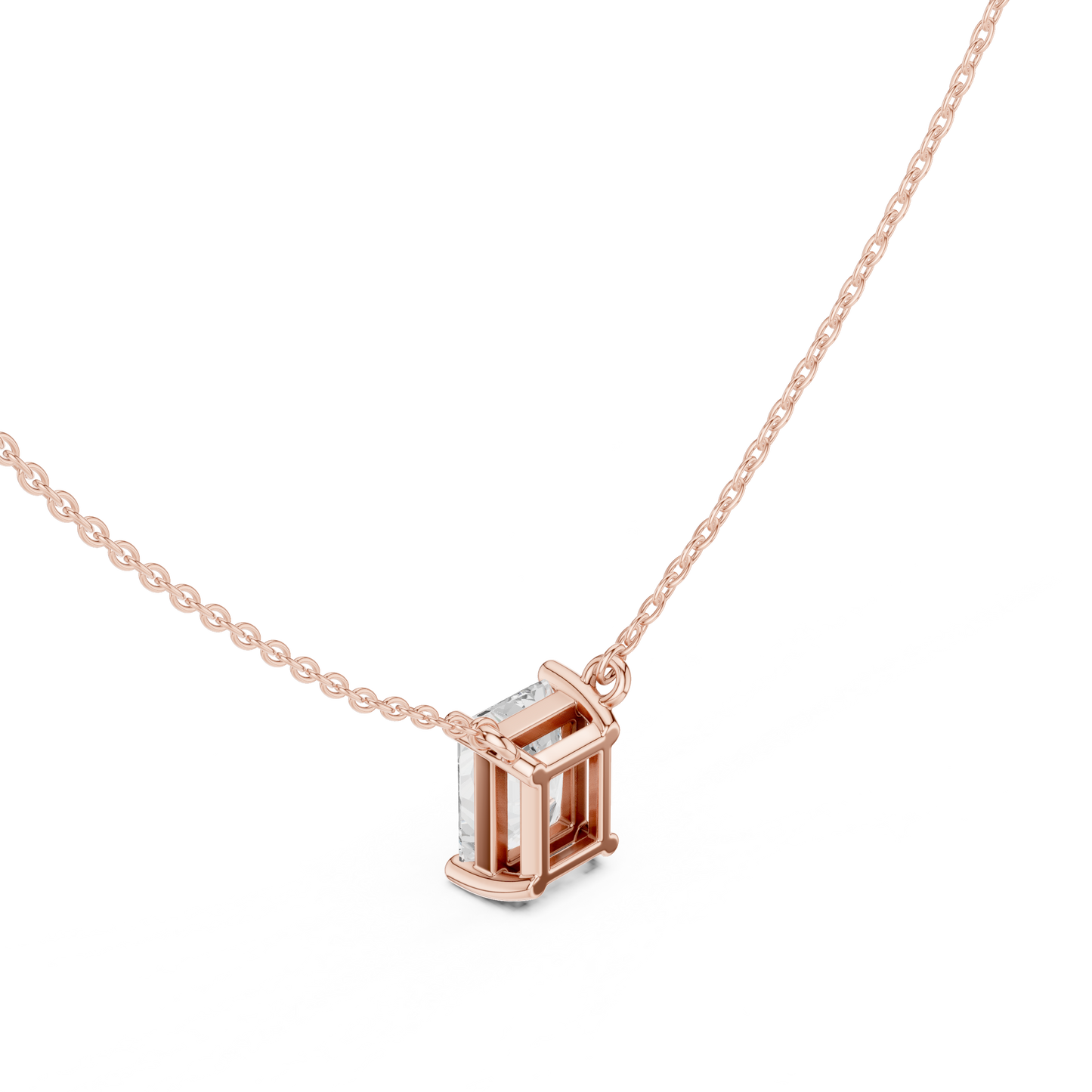 Radiant-Cut Diamond Solitaire Pendant Necklace | Modern Elegance