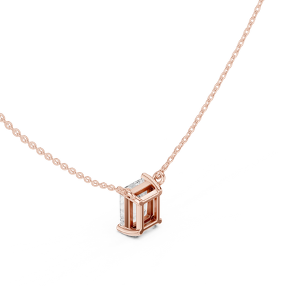 Radiant-Cut Diamond Solitaire Pendant Necklace | Modern Elegance
