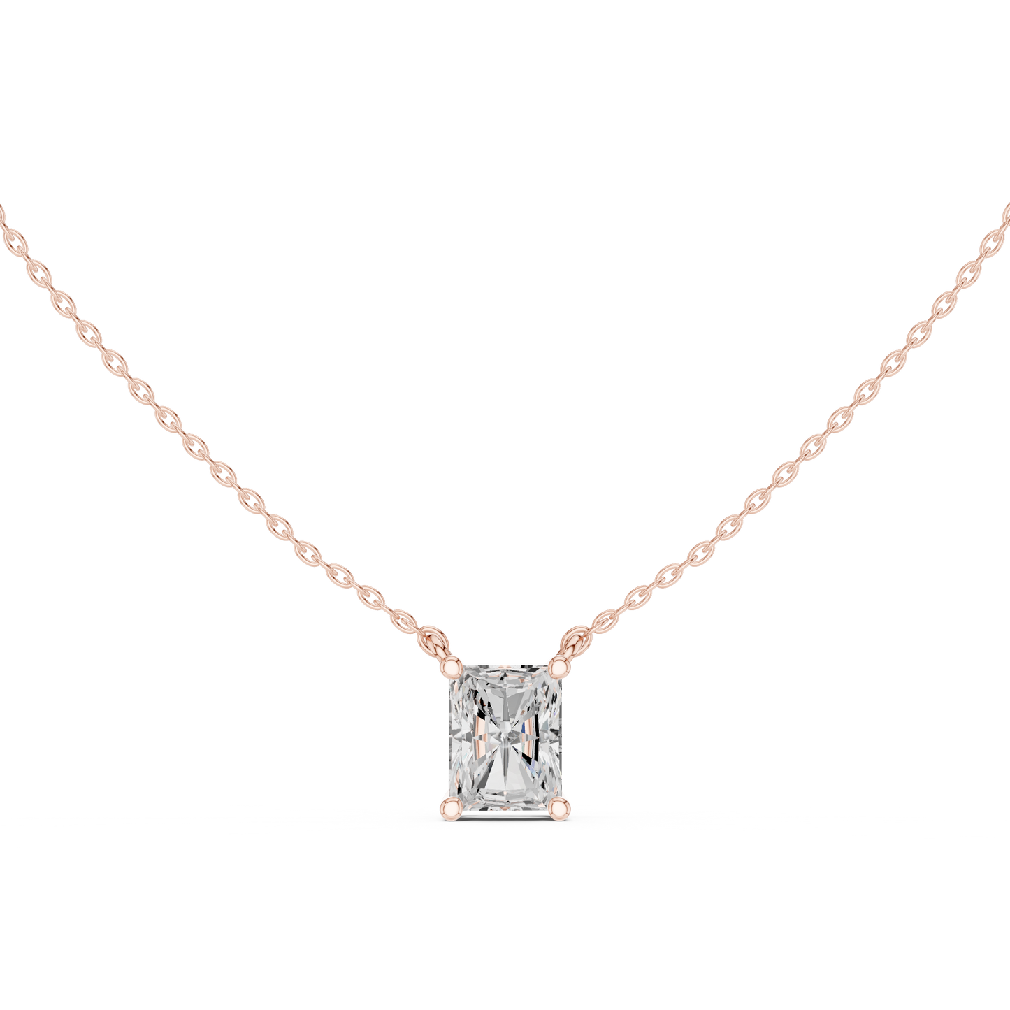 Radiant-Cut Diamond Solitaire Pendant Necklace | Modern Elegance