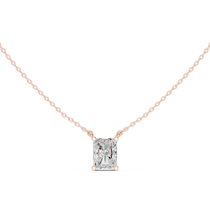 Radiant-Cut Diamond Solitaire Pendant Necklace | Modern Elegance