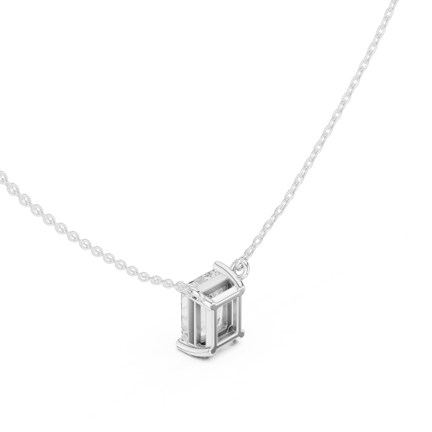 Radiant-Cut Diamond Solitaire Pendant Necklace | Modern Elegance