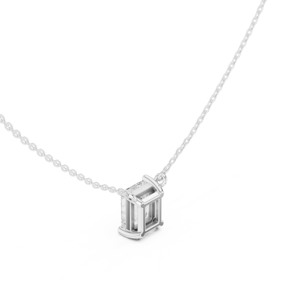 Radiant-Cut Diamond Solitaire Pendant Necklace | Modern Elegance