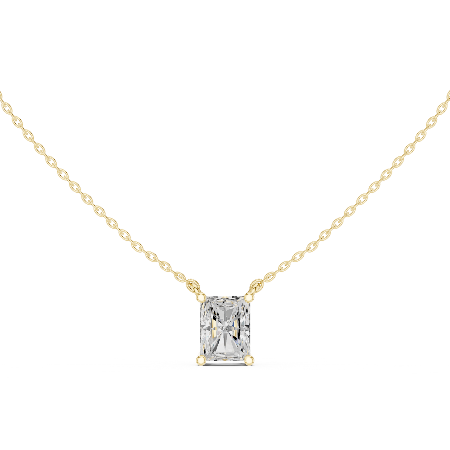 Radiant-Cut Diamond Solitaire Pendant Necklace | Modern Elegance