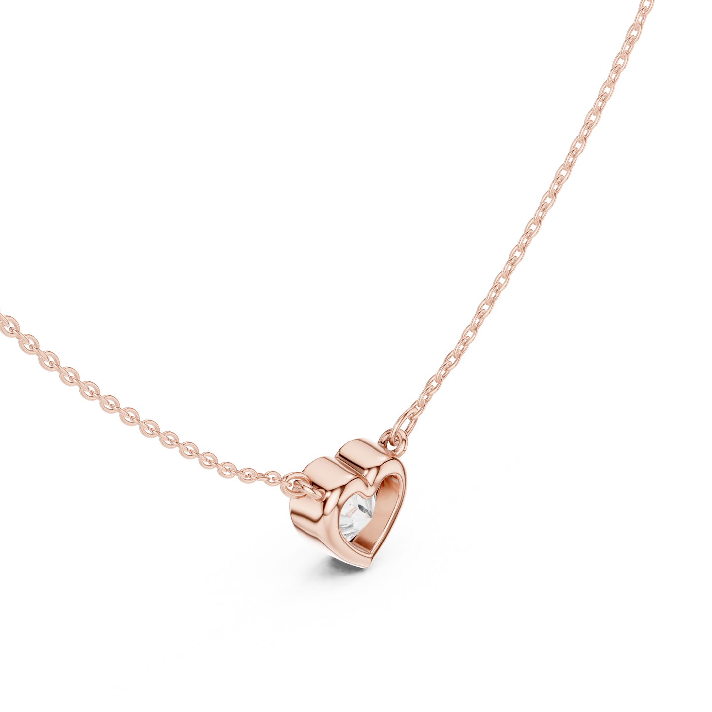 Heart-Shaped Diamond Solitaire Pendant Necklace | Bezel Setting