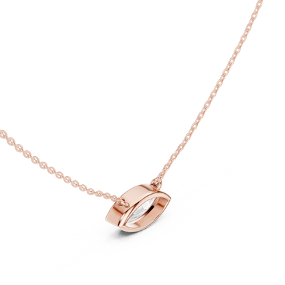 Marquise-Cut Lab-Grown Diamond Solitaire Necklace | Bezel Setting