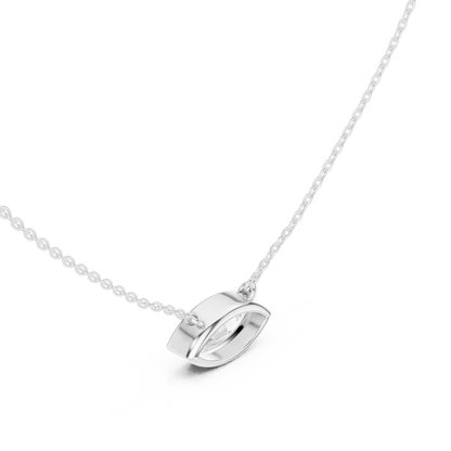 Marquise-Cut Lab-Grown Diamond Solitaire Necklace | Bezel Setting
