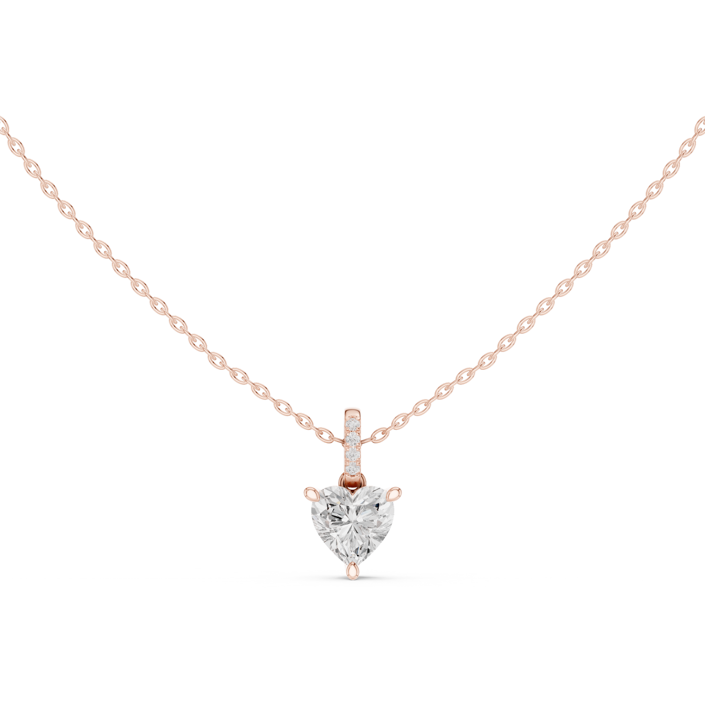 Heart-Cut Diamond Solitaire Pendant Necklace | Romantic Elegance