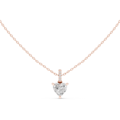 Heart-Cut Diamond Solitaire Pendant Necklace | Romantic Elegance