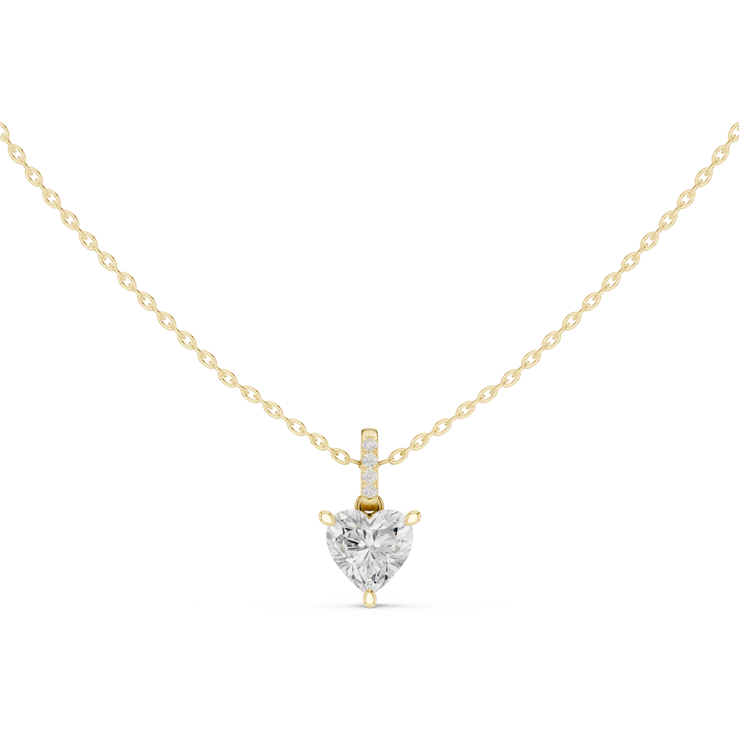 Heart-Cut Diamond Solitaire Pendant Necklace | Romantic Elegance