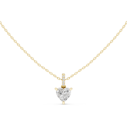 Heart-Cut Diamond Solitaire Pendant Necklace | Romantic Elegance