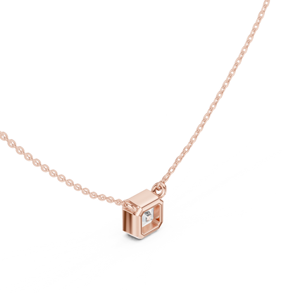 Asscher-Cut Diamond Solitaire Pendant | Vintage-Inspired Elegance