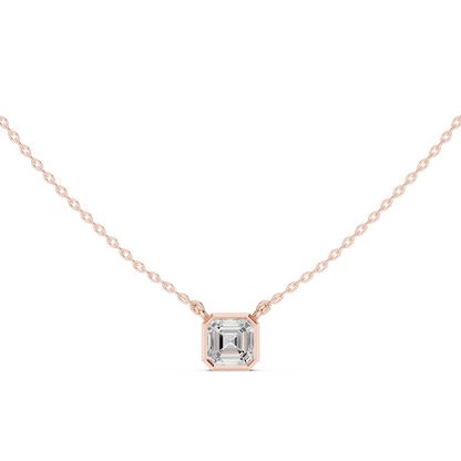 Asscher-Cut Diamond Solitaire Pendant | Vintage-Inspired Elegance