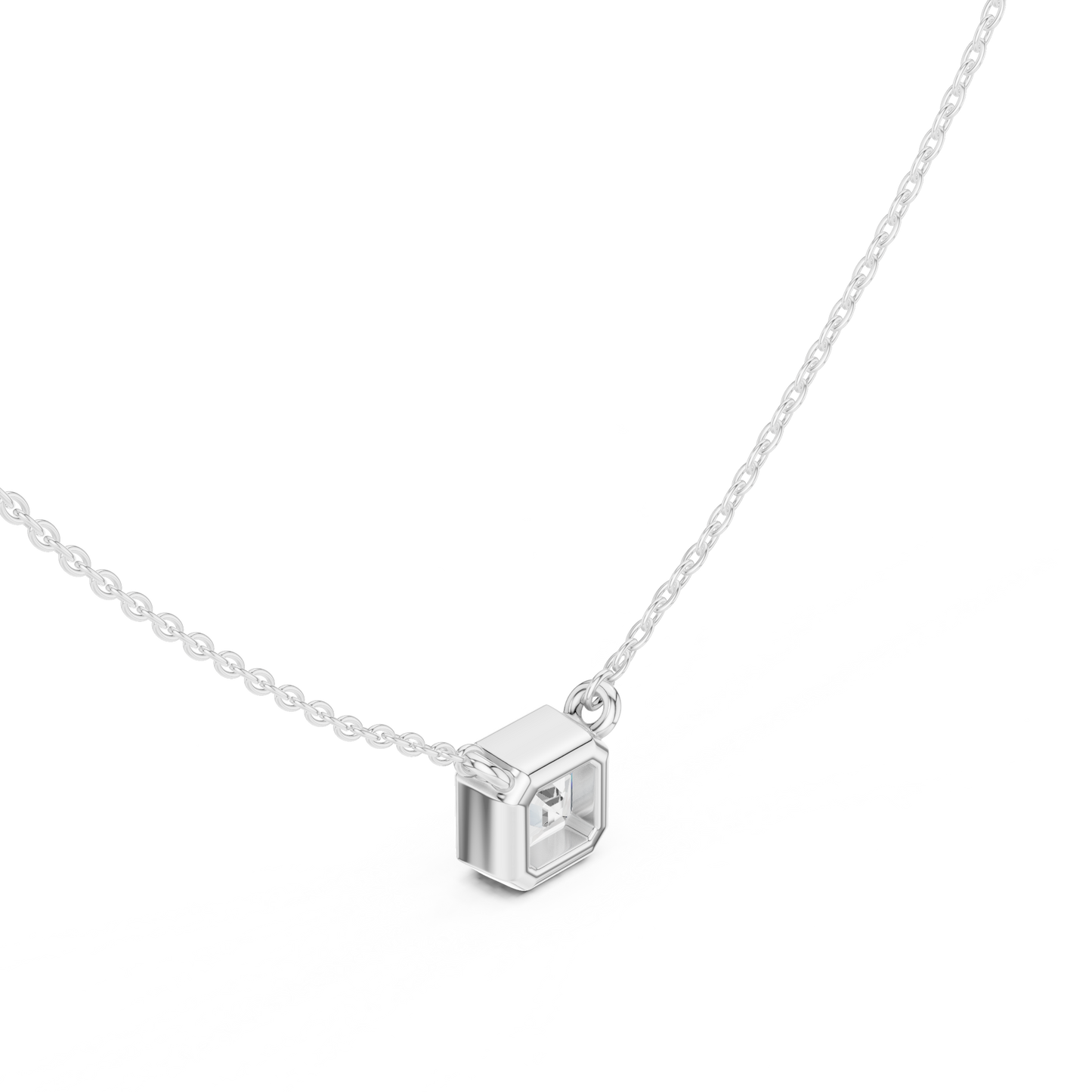 Asscher-Cut Diamond Solitaire Pendant | Vintage-Inspired Elegance