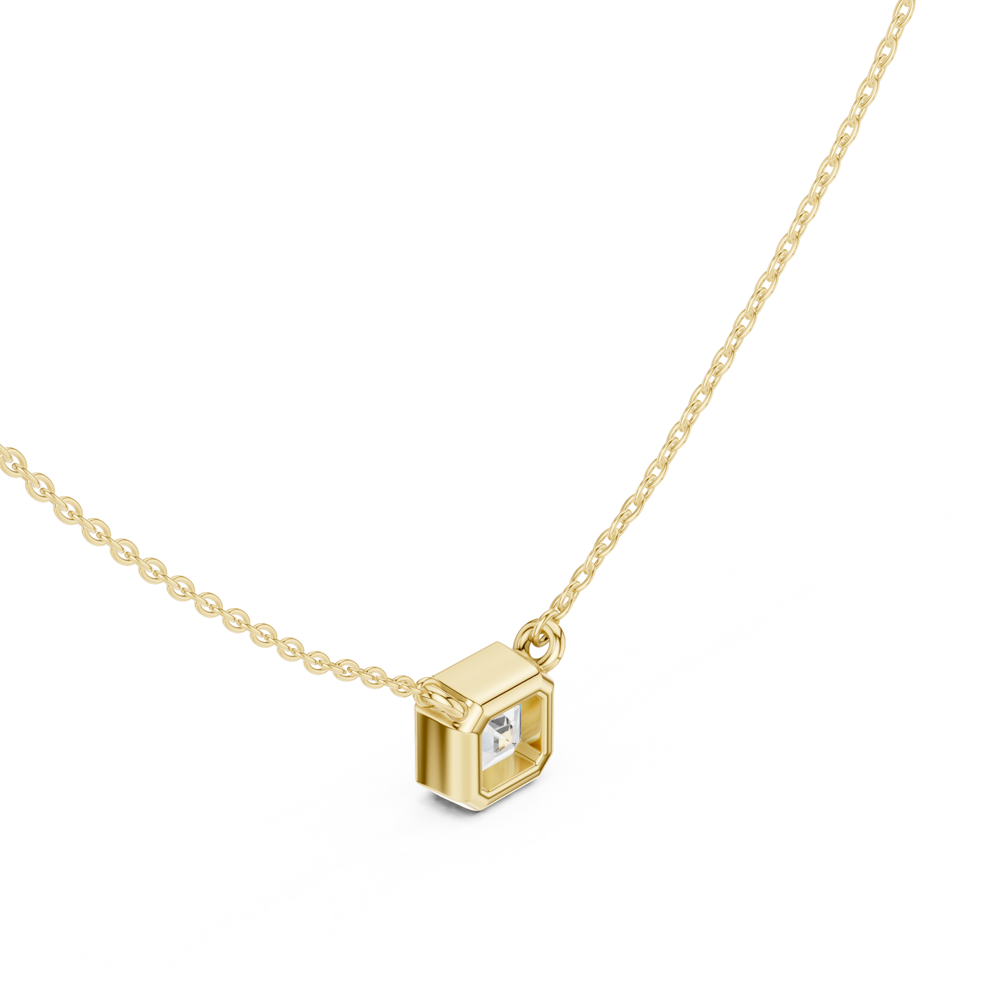 Asscher-Cut Diamond Solitaire Pendant | Vintage-Inspired Elegance