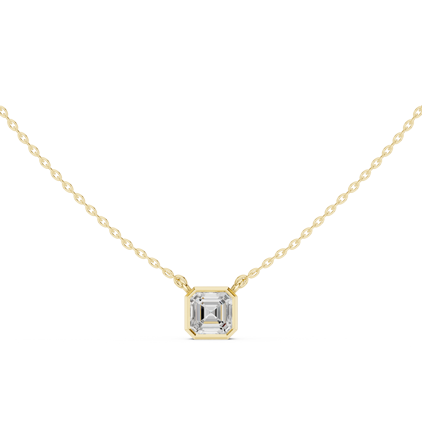 Asscher-Cut Diamond Solitaire Pendant | Vintage-Inspired Elegance