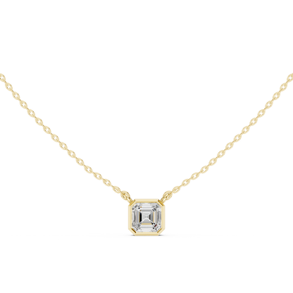 Asscher-Cut Diamond Solitaire Pendant | Vintage-Inspired Elegance