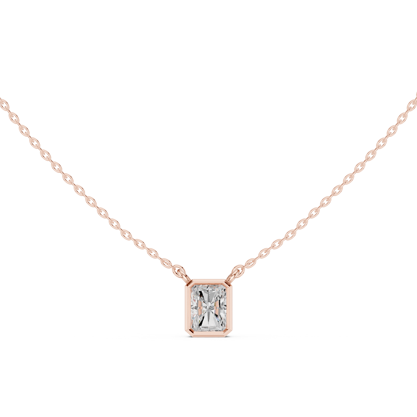 Radiant-Cut Lab-Grown Diamond Solitaire Pendant | Bezel Setting