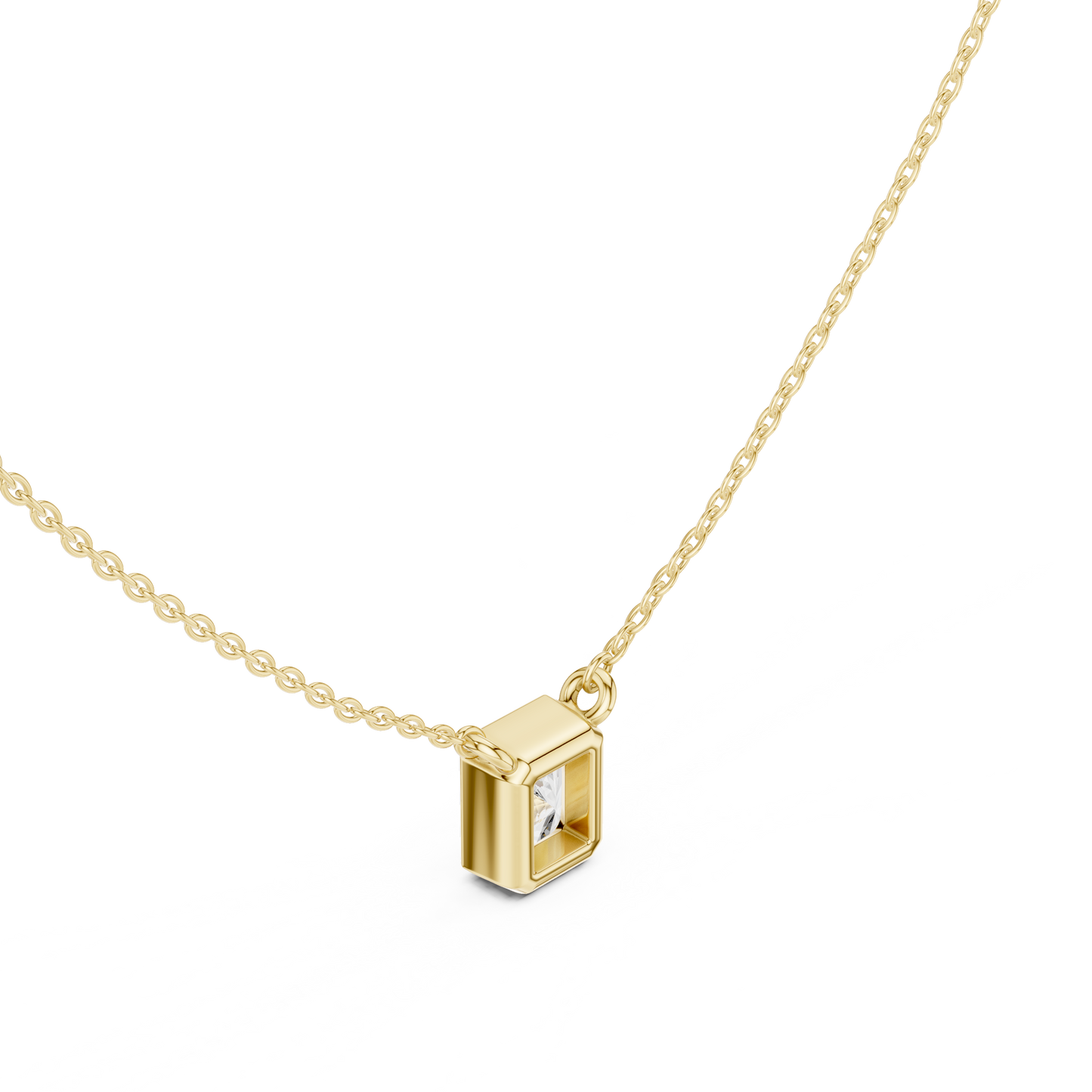 Radiant-Cut Lab-Grown Diamond Solitaire Pendant | Bezel Setting