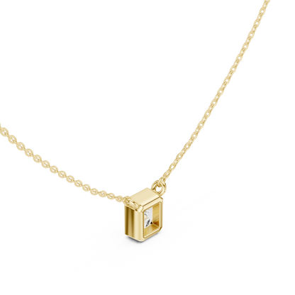 Radiant-Cut Lab-Grown Diamond Solitaire Pendant | Bezel Setting