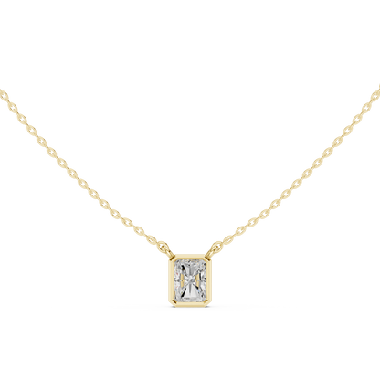 Radiant-Cut Lab-Grown Diamond Solitaire Pendant | Bezel Setting