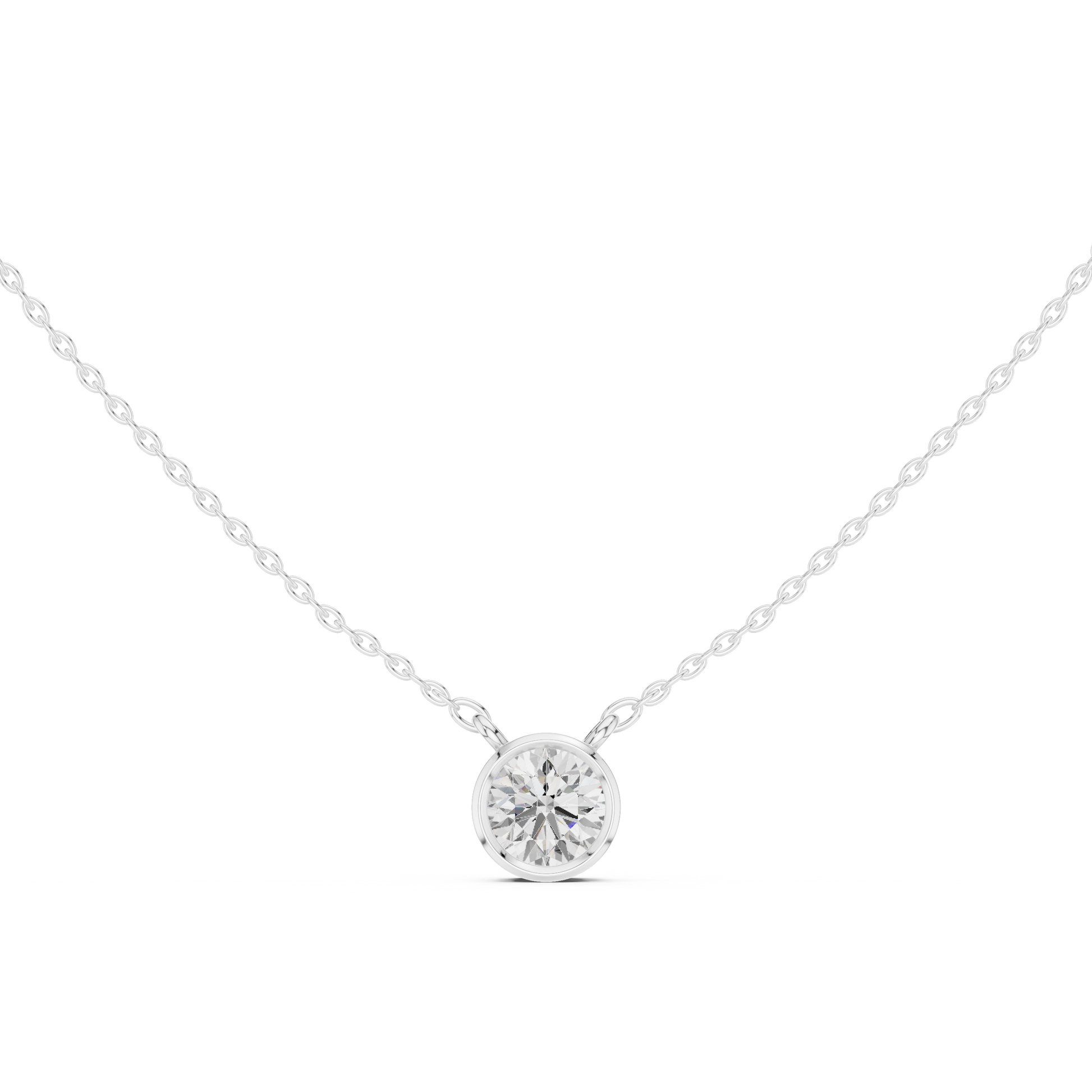 Diamond solitaire pendant necklace in 935 silver

Elegant white gold pendant with solitaire diamond

Classic women’s pendant featuring single sparkling diamond