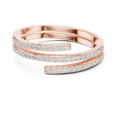 Hyperbola Twist Rows Diamond Ring | Modern Sculptural Elegance