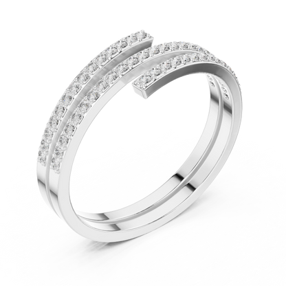 Hyperbola Twist Rows Diamond Ring | Modern Sculptural Elegance