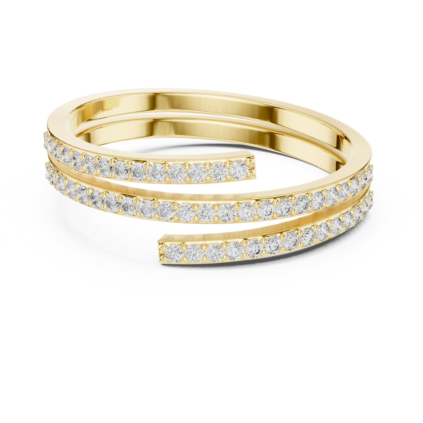 Hyperbola Twist Rows Diamond Ring | Modern Sculptural Elegance