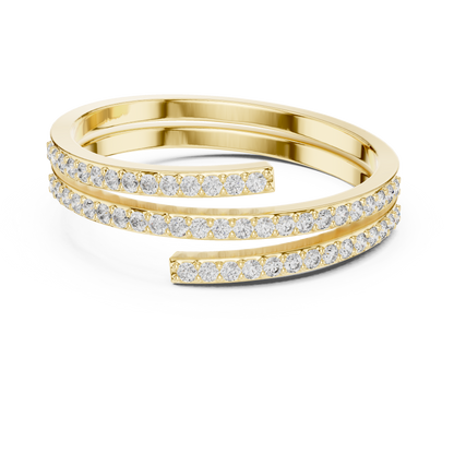Hyperbola Twist Rows Diamond Ring | Modern Sculptural Elegance