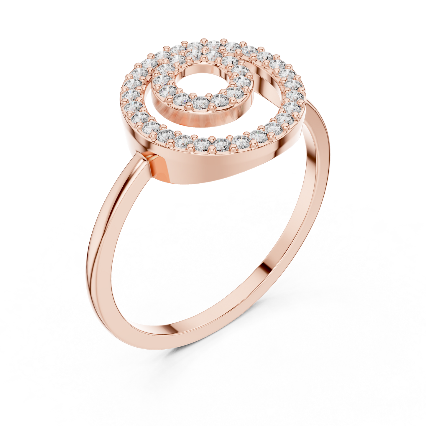 Diamond Double Circle Ring | Modern Elegant Design
