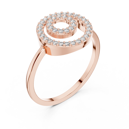 Diamond Double Circle Ring | Modern Elegant Design