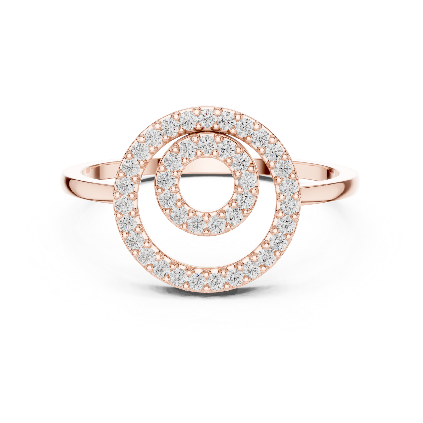 Diamond Double Circle Ring | Modern Elegant Design