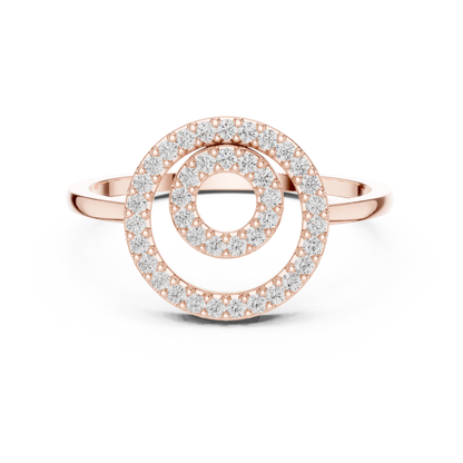 Diamond Double Circle Ring | Modern Elegant Design