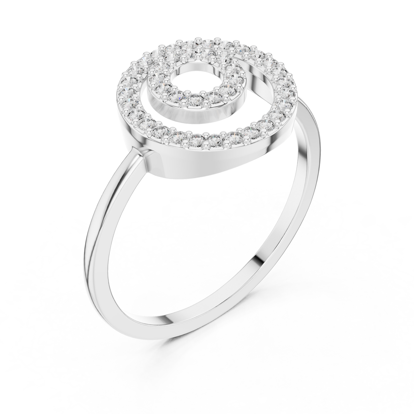 Diamond Double Circle Ring | Modern Elegant Design