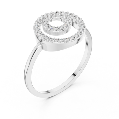 Diamond Double Circle Ring | Modern Elegant Design