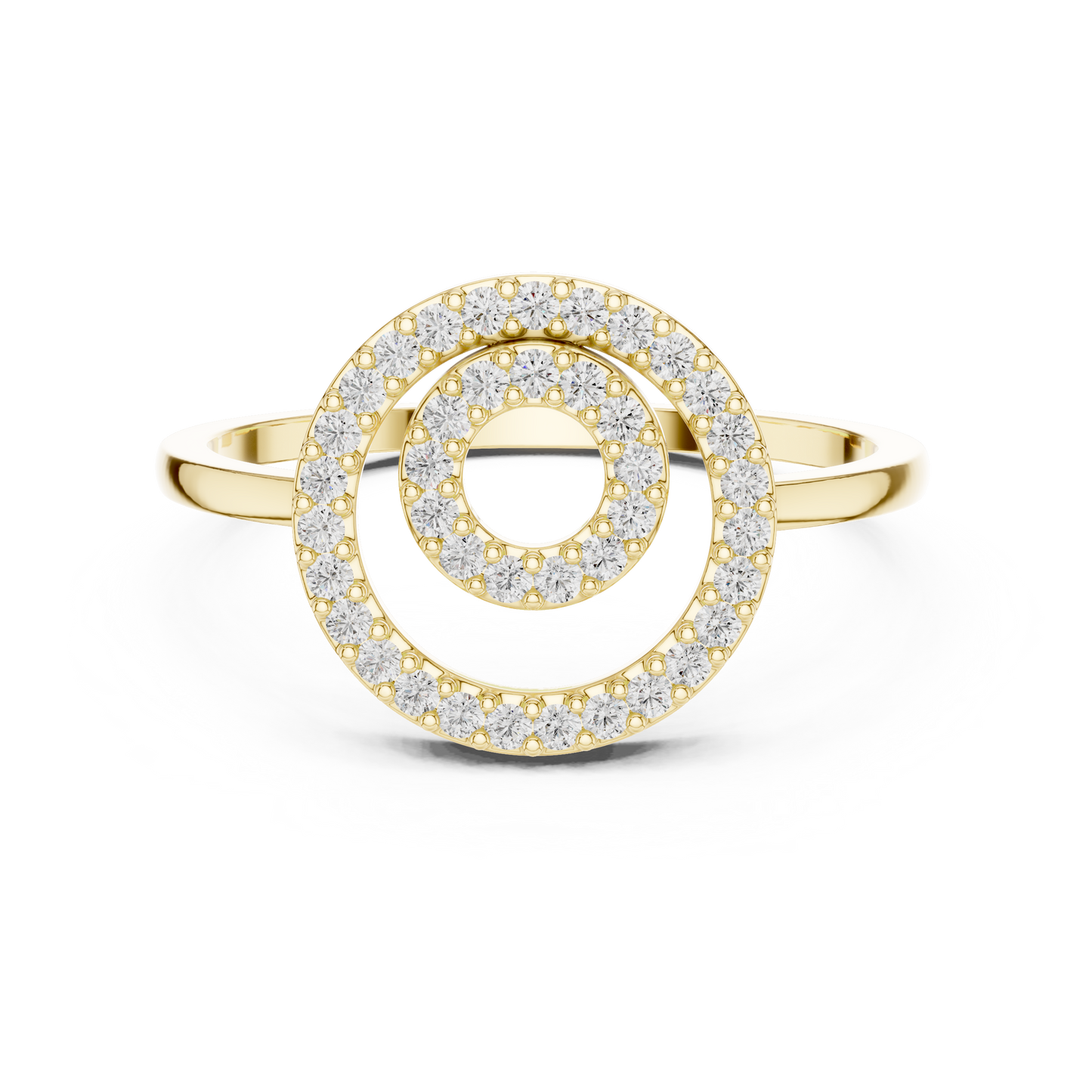 Diamond Double Circle Ring | Modern Elegant Design