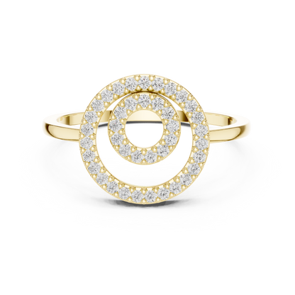 Diamond Double Circle Ring | Modern Elegant Design