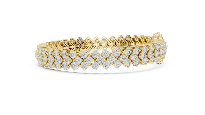 Three-Row Diamond Tennis Bracelet with Box Clasp | Statement Sparkle