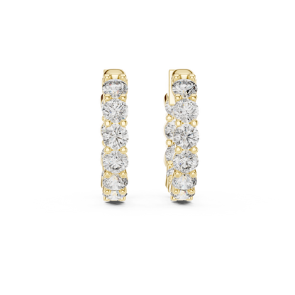 Round Lab-Grown Diamond Hoop Earrings