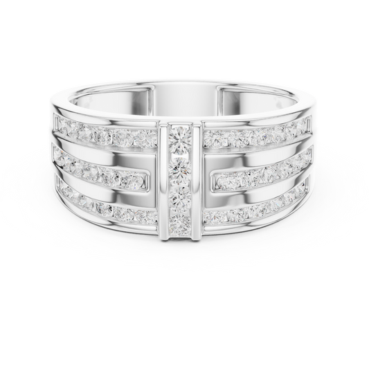 Titan Spark men’s diamond ring in 935 silver

Modern white gold men’s ring with sparkling diamonds

Bold masculine men’s diamond ring featuring Titan Spark design