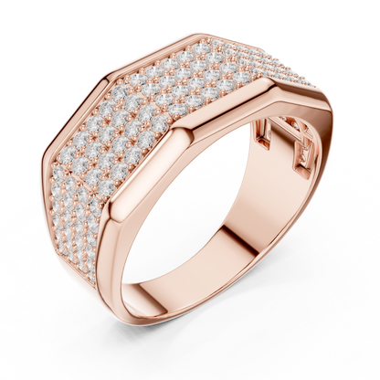 Lab-Grown Diamond Rectangular Wedding Band | Modern Geometric Design