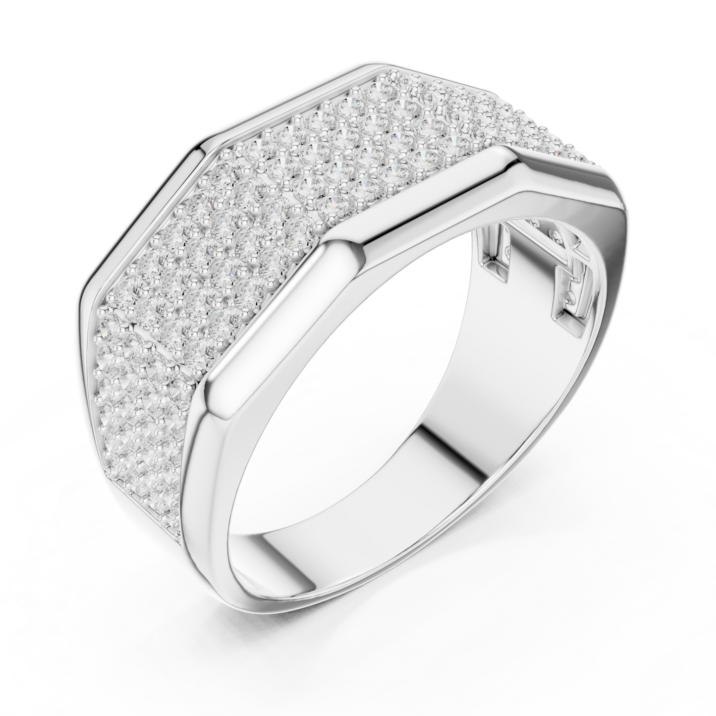 Lab-Grown Diamond Rectangular Wedding Band | Modern Geometric Design