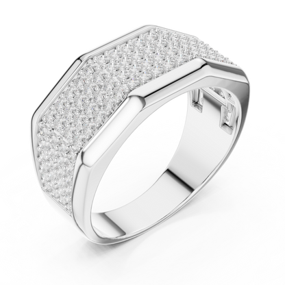 Lab-Grown Diamond Rectangular Wedding Band | Modern Geometric Design