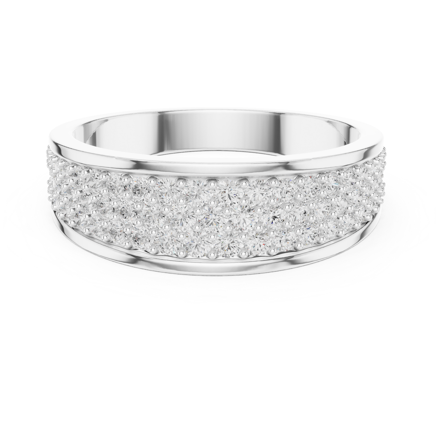 Diamond pavé or cluster ring in 935 silver

Elegant white gold ring with pavé-set or clustered diamonds

Modern women’s diamond ring featuring pavé or cluster design
