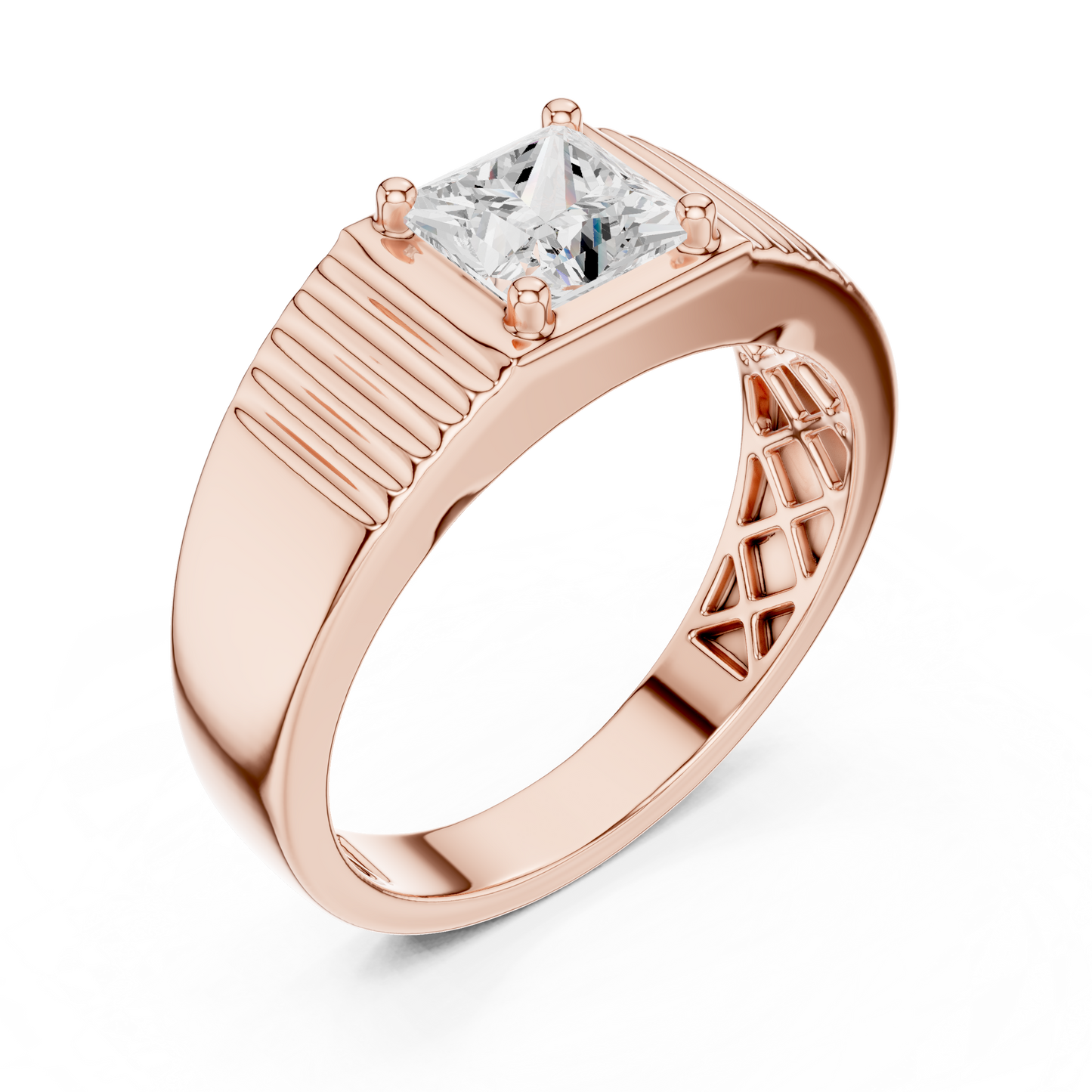 Men’s Princess-Cut Solitaire Diamond Ring | Everyday Elegance