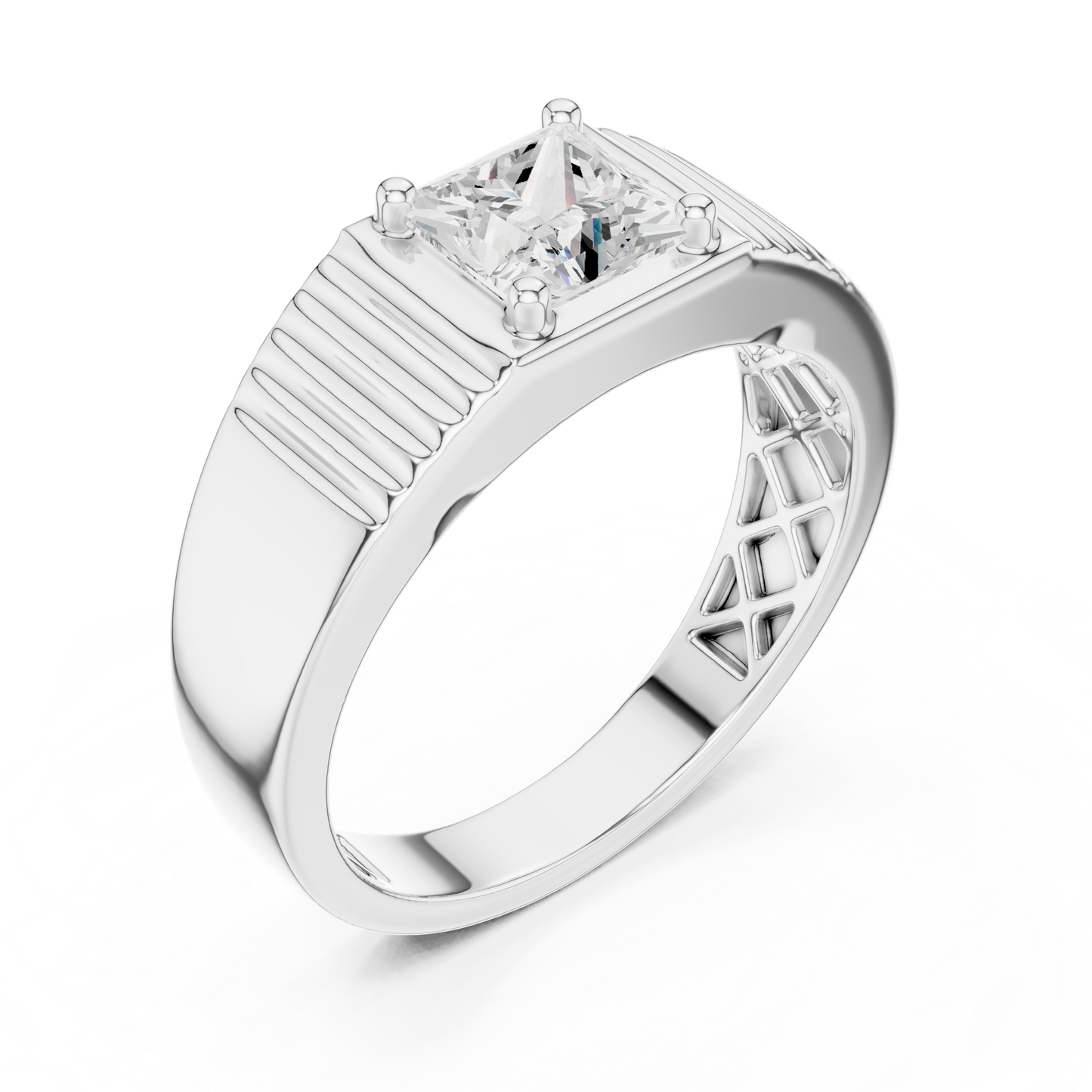 Men’s Princess-Cut Solitaire Diamond Ring | Everyday Elegance