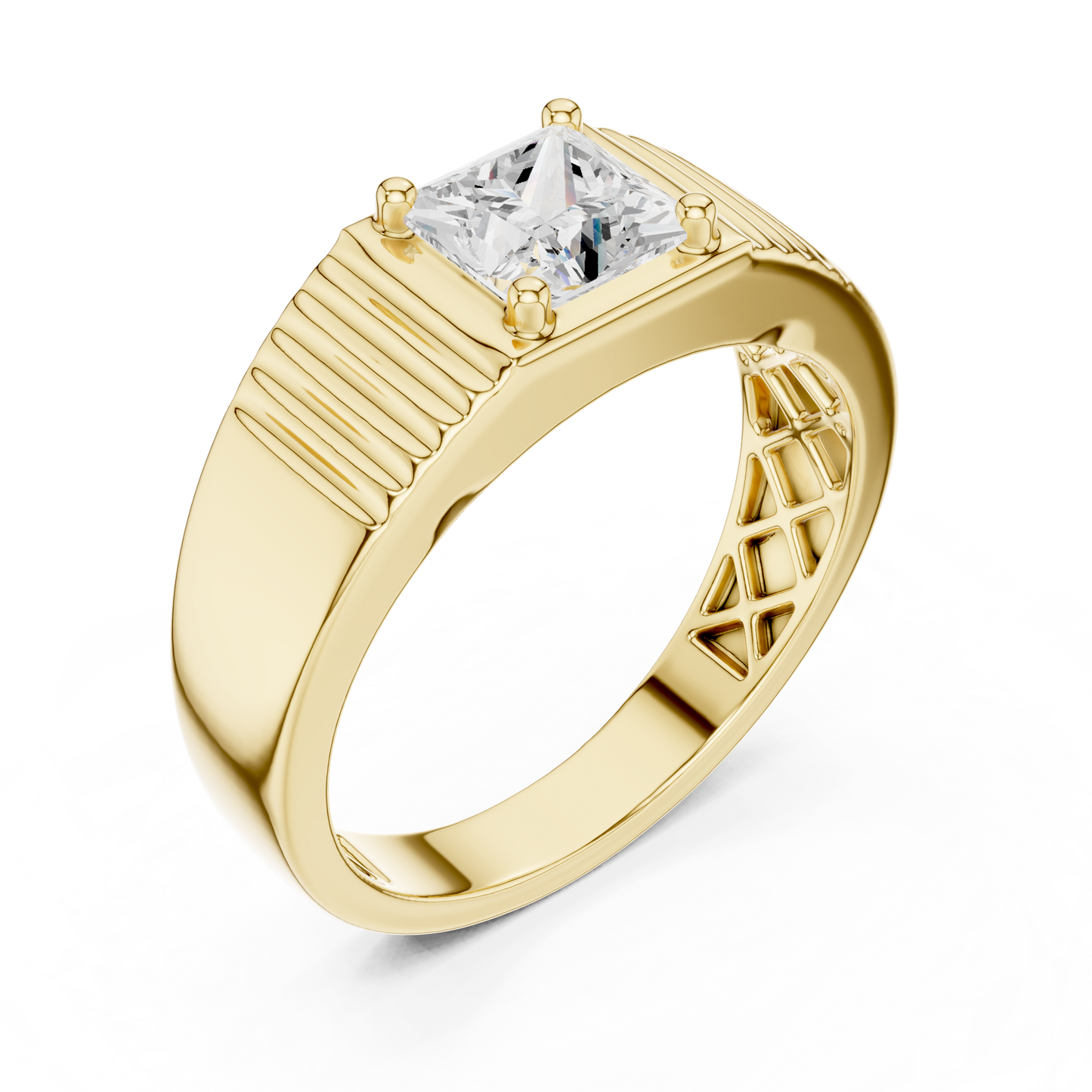 Men’s Princess-Cut Solitaire Diamond Ring | Everyday Elegance