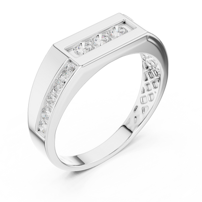 Men’s Three-Stone Diamond Ring | Channel-Set Accent Band