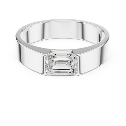 Emerald-cut diamond ring in 935 silver

Elegant white gold engagement ring featuring emerald-cut diamond

Timeless women’s ring with step-cut emerald diamond