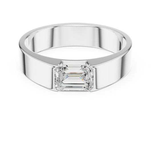 Emerald-cut diamond ring in 935 silver

Elegant white gold engagement ring featuring emerald-cut diamond

Timeless women’s ring with step-cut emerald diamond